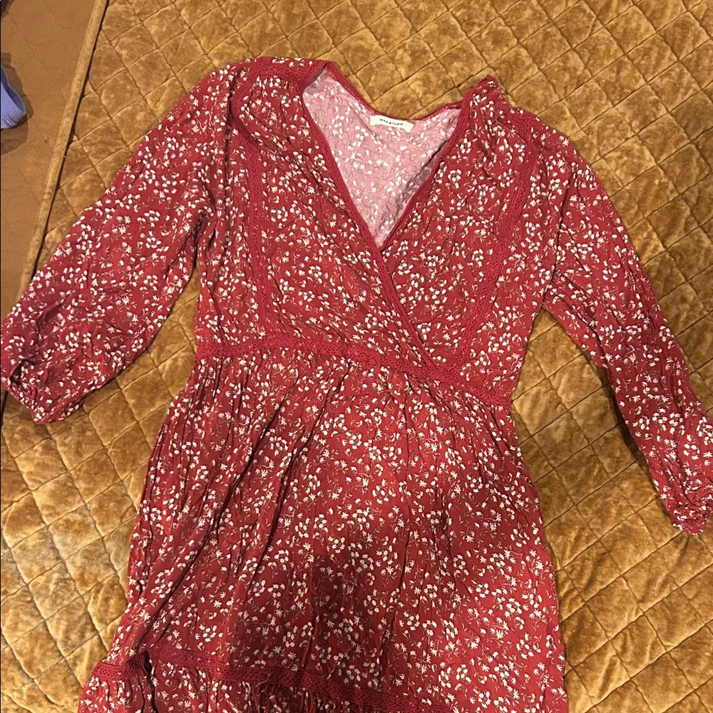 Max Studio Red Floral Mini Dress